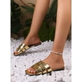 thumbnail image 5 of Women's Fashionable Gold Color Outdoor Travel Casual Flat Shoes, Versatile, 5 of 5