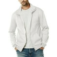 thumbnail image 2 of Coorders George Men Fleece Full Zip Sweatshirt Jackets, Mens and Big Mens Long Sleeve Lightweight Sweatshirt ,Big and Tall White,Size L, 2 of 9