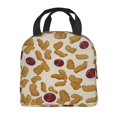thumbnail image 2 of Chicken Nugget Pattern Lunch Bag Reusable Insulated Tote Box Leakproof Thermal Cooler For Office Work Shopping Picnic Camping Or Travel, 2 of 7