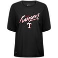 thumbnail image 2 of Women's Levelwear Black Texas Rangers Bloom Sizzle T-Shirt, 2 of 3