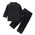 thumbnail image 4 of Hjtefg Toddler Boys Girls Long Sleeve Solid Tee Shirt Pants Casual Outfits Smooth Two Piece Set Soft Loungewear for Home Relaxation,Color: 1-Black Size: 3-4 Years, 4 of 8