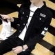thumbnail image 5 of Abrigos de mezclilla para hombre con agujeros rotos, chaqueta vaquera para hombre, estilo punk rock, ropa masculina, talla grande, informal, holgada, estilo Joker, de una pieza, lavada, a la moda, gra, 5 of 5