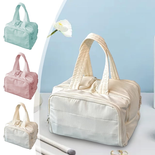 Bolsa de maquillaje de viaje de gran capacidad para mujer - Organizador impermeable de artículos de aseo con compartimentos, estuche cosmético portátil para viajes