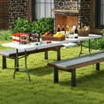 thumbnail image 2 of Costway 8 ft Portable Folding Table with HDPE Tabletop Safe Lock Mechanism Carrying Handle White, 2 of 10