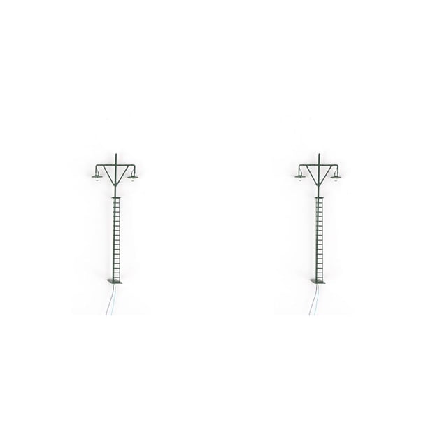 Advancent Mini poste de luz LED en miniatura para manualidades, modelo de vía férrea, escala 1: 87, lámpara de pista ligera para jardín, decoraciones Verde (luz cálida) 2piezas Advancent CBP495370