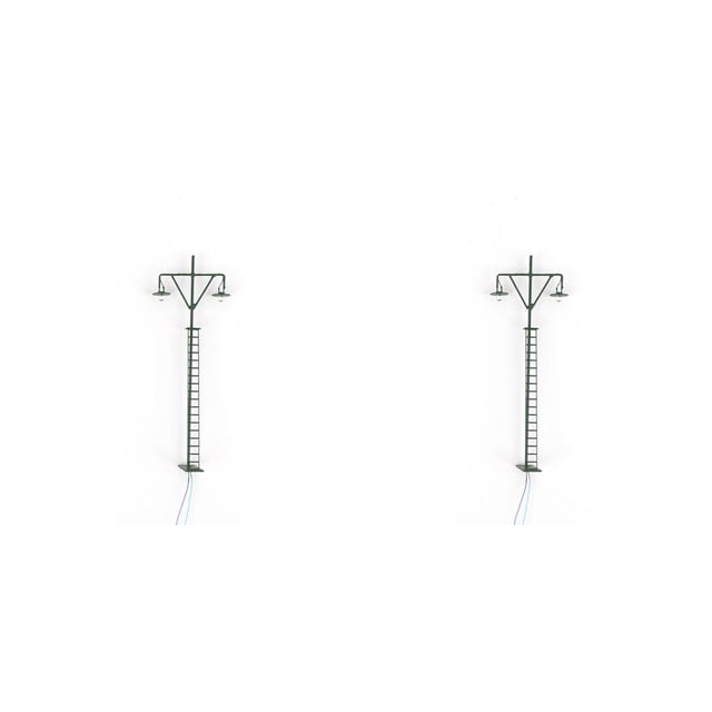 Naiovety Modelo de luz de vía férrea, modos blancos cálidos, manualidades, Mini poste de luz LED en miniatura, microaccesorios de construcción, Verde (luz cálida) 2piezas Naiovety CBP495370