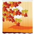 thumbnail image 3 of Autumn Shower Curtain, Fall Season Landscape in Warm Tones Maple Tree Branches Sundown on Abstract Backdrop, Fabric Bathroom Set with Hooks, 69W X 70L Inches, Multicolor, by Ambesonne, 3 of 3