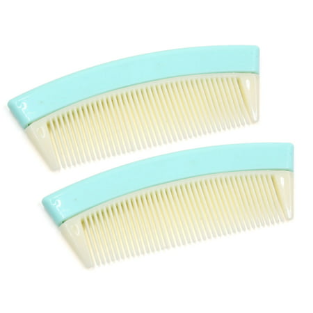 2pcs Light Blue Plastic Fine Tooth Hair Comb Anti Tangle Knot Styling Care