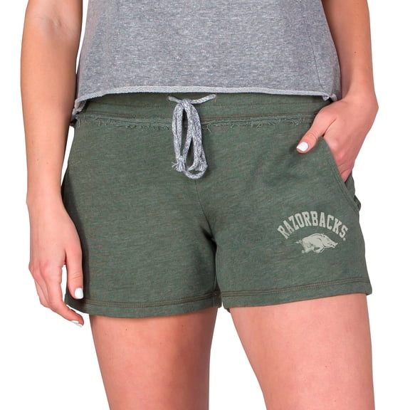 Women's-Concepts Sport  Green Arkansas Razorbacks Mainstream French Terry Tri-Blend Shorts