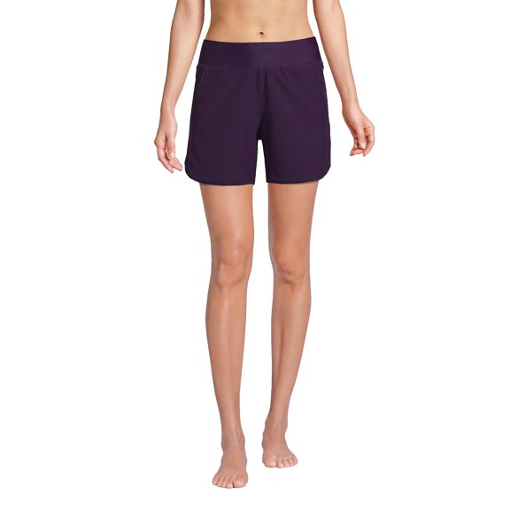 Lands' End Women's Curvy Fit 5" Quick Dry Board Shorts Swim Shorts with Panty