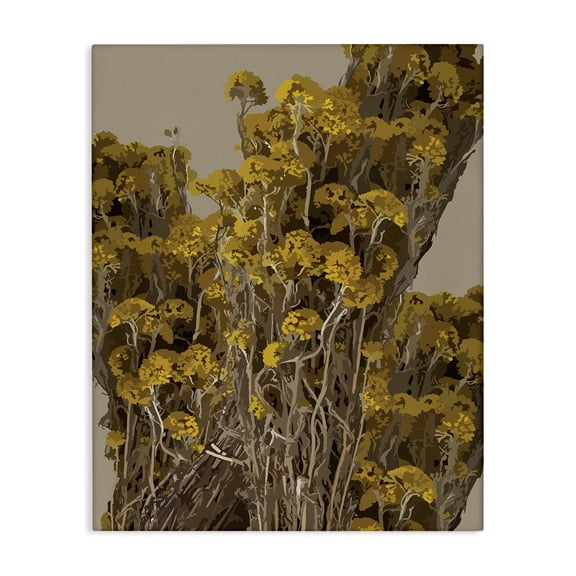Stupell Industries Eclectic Bushels of Yellow Flowers Darkened Tuscan Florals Canvas Art, 16 x 20, by Hannah Heemsbergen