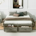 thumbnail image 2 of Aukfa Platform Bed with 6 Storage Drawers, Queen Size Captain Bed Frame, Farmhouse Style, Antique Gray, 2 of 8