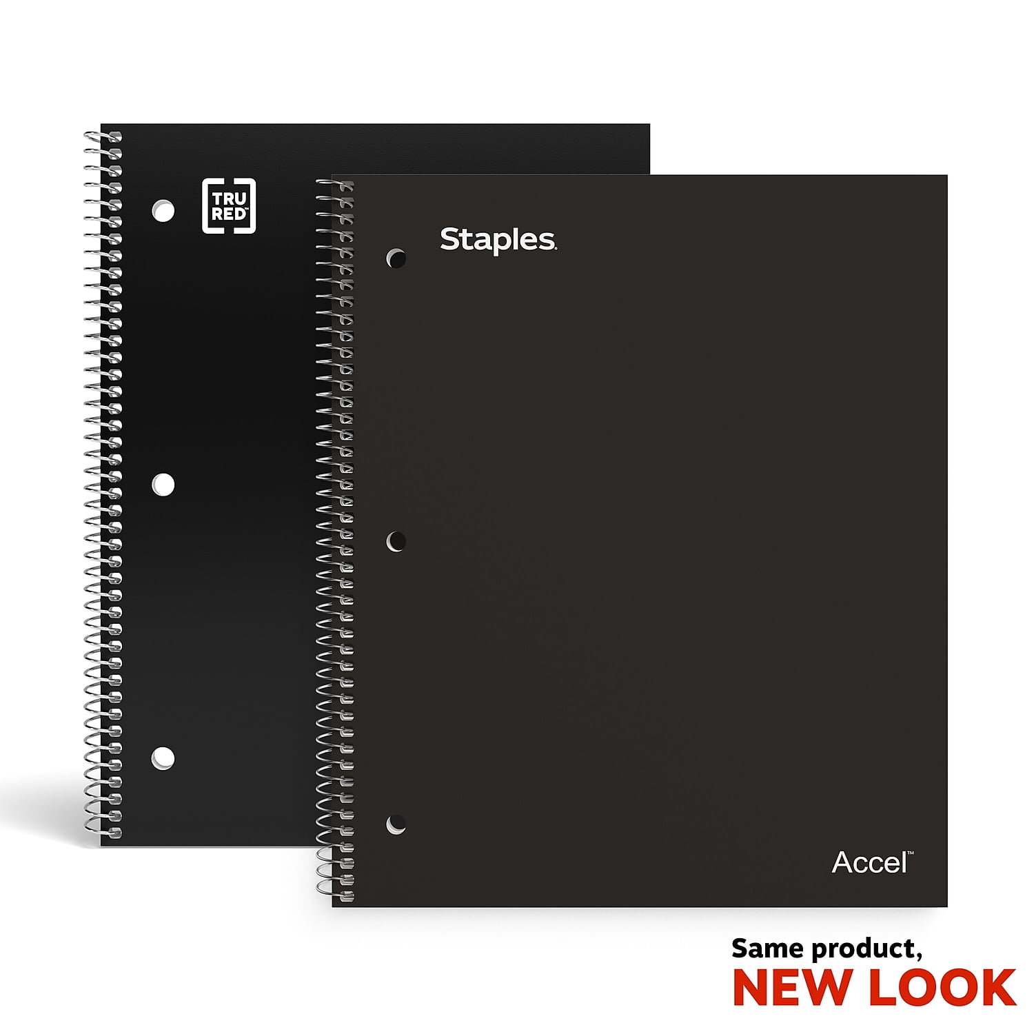 Staples Accel 1Subject Notebook 8" x 10.5" Wide Ruled 100 Sh. Black