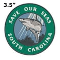 thumbnail image 2 of Save Our Seas! South Carolina 3.5 Inch Iron Or Sew On Embroidered Fabric Badge Patch Ocean Beach, Salt Life Iconic Series, 2 of 2