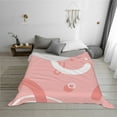 thumbnail image 2 of YFYANG Lightweight Warm Flannel Blanket, Pink Geometric Pattern Throw Blanket for Bed, Sofa, Travel, Camping, 40"x30", 2 of 7