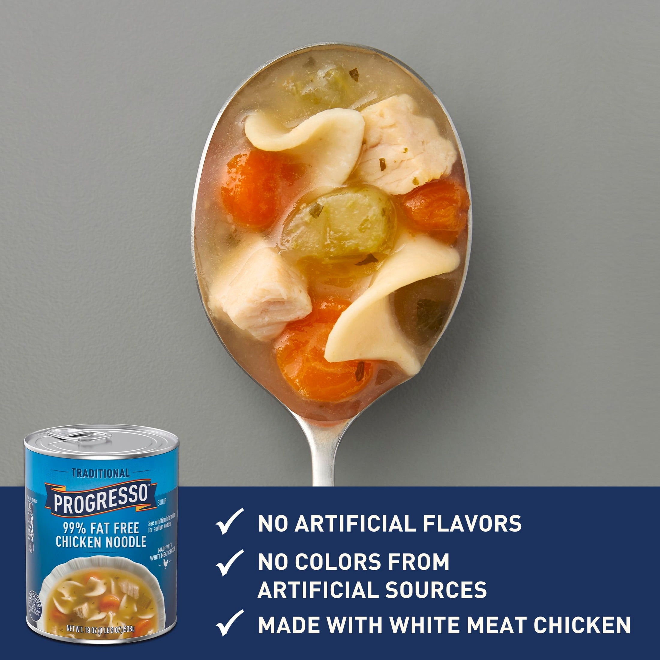(4 pack) Progresso Traditional, 99% Fat Free Chicken Noodle Canned Soup, 19 oz