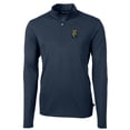 thumbnail image 2 of Men's Cutter & Buck Navy FIU Panthers Virtue Eco Pique Recycled Quarter-Zip Pullover Top, 2 of 3