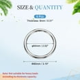 thumbnail image 2 of Uxcell Metal O Rings Stainless Steel Seamless Welding O-Ring Solid Heavy Round Ring Buckle 6 0.31" Thick x 3.15" OD, 2 of 3