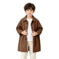 thumbnail image 4 of EnJoCho Boys Girls Lapel Trench Jacket Kids Button Down Outerwear Mid Length Casual Windbreaker Coat With Side Pockets For Fall Winter Holiday Daily Wear, 4 of 4