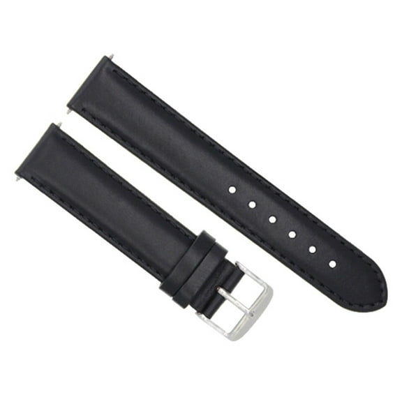 22MM SMOOTH LEATHER STRAP BAND FOR MOVADO BOLD 3600261, 0606284 WATCH BLACK
