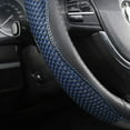 thumbnail image 4 of Giant Panda PVC Soft Leather Steering Wheel Cover with Breathable Mesh, 15 Inches Universal, Black and Blue, 4 of 8