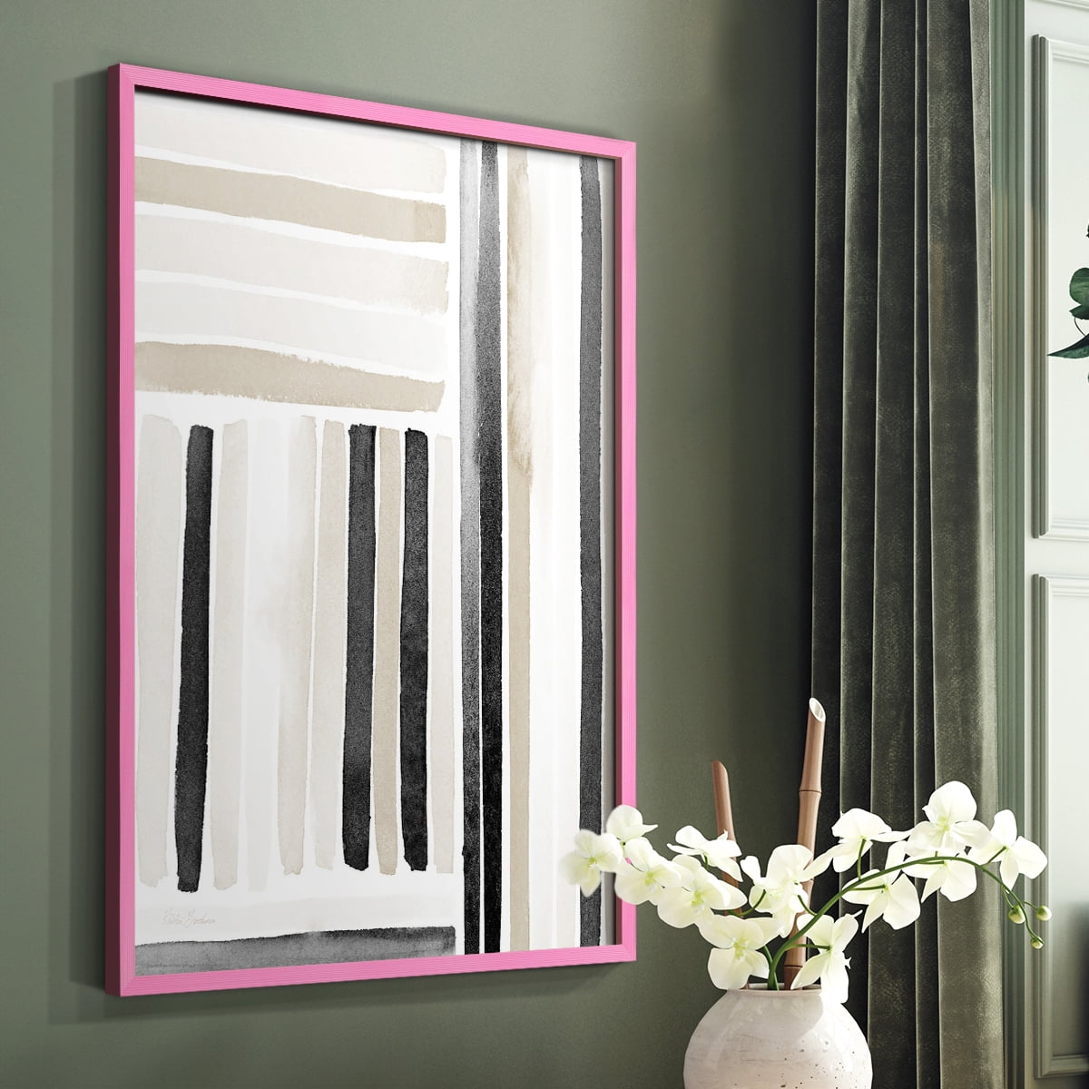 Neutral Lines I in Pink Solid Wood 8 x 10 Framed Print