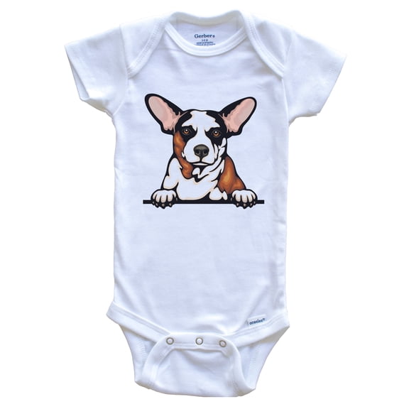 Rat Terrier Dog Breed Cute Baby Bodysuit, 0-3 months white