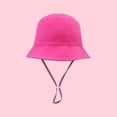 thumbnail image 3 of Baby Hats Toddler Kids Soild Outdoor Adjustable Beach Bucket Sun Hat Hot Pink M, 3 of 3