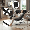 thumbnail image 6 of TANGJEAMER Folding Chair, Saucer Chair with Metal Frame, Comfy Moon Chairs for Bedroom, Living Rooms, Apartments, Garden and Courtyard  (Black), 6 of 8