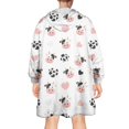 thumbnail image 2 of Wearable Oversized Blanket,White Cow Heart Pattern Wearable Blanket Hoodie for Adults,Cozy Hooded Blankets with Super Pockets,Super Warm Fuzzy Pullover for Women & Men, 2 of 6