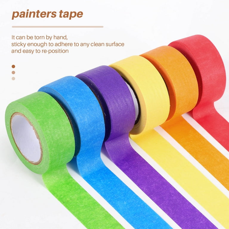 12X Colored Masking Tape,Colored Painters Tape For Arts And Crafts, Labeling  Or Coding - 6 Different Color Rolls - AliExpress