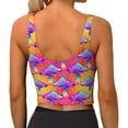 thumbnail image 3 of Fotbe Magic Mushrooms Pattern Womens' Sports Bra Longline Wirefree Padded with Medium Support Sports Moisture-Wicking Workou Vest,Tank Top-Large, 3 of 9