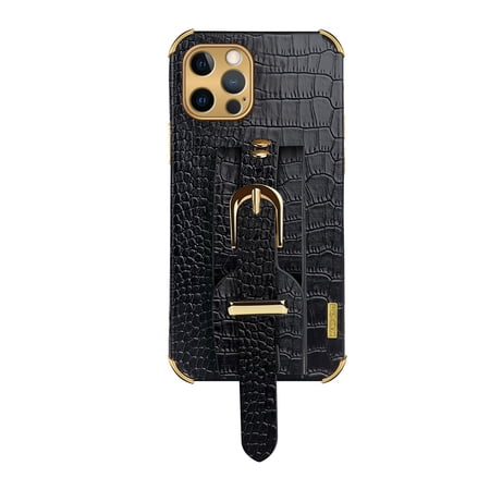 Case for OPPO reno8-4G Phone case, crocodile patterned leather adjustable wristband protective case with stand function
