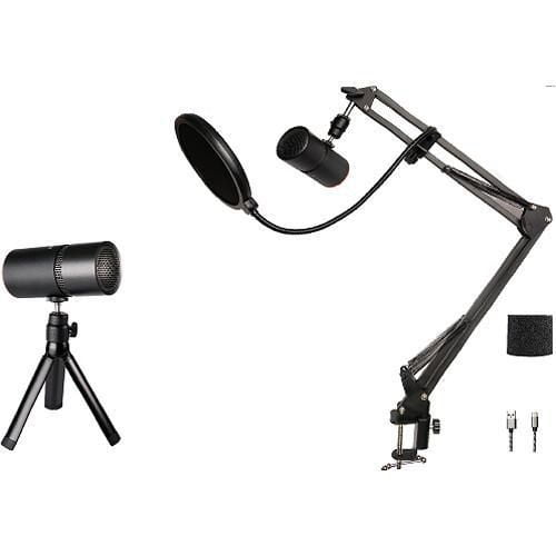 'THRONMAX Pro Audio Streaming Kit with RGB USB Mic, Spring Boom Arm with Desk Clamp, Tripod & Pop Filter, Pro Audio Streaming Kit