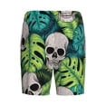 thumbnail image 2 of Lsque Skull and Palm Leaves Mens Sleep Pajama Shorts,Short Pajama Pants, Cotton Ultra-Soft Knit-3X-Large, 2 of 9