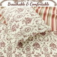 thumbnail image 2 of Cozy Line Home Fashions Red Toile Cotton Quilt Set, King - Reversible, 2 of 5
