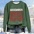 thumbnail image 5 of SYMOID Womens Army Green Christmas Sweatshirt - Distressed December 25 Print Loose Fit Crew Neck Soft Stretch Casual Holiday Sweatshirt for Women S-XXL,Size S, 5 of 5