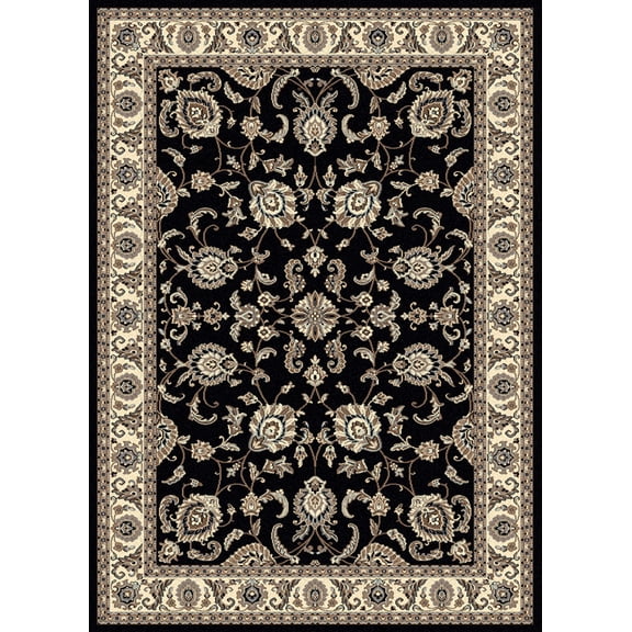 Radici Usa Alba Area Rug 1426 Black Bordered Floral 3' 3" x 4' 11" Rectangle