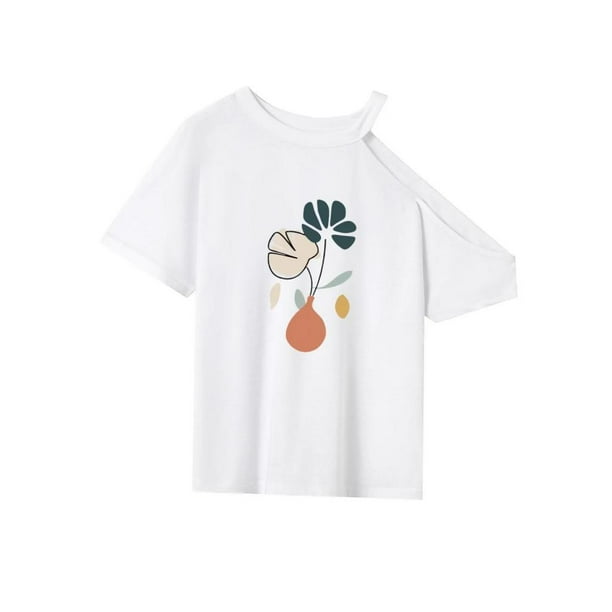 Camiseta de mujer con cuello redondo, ropa deportiva, camiseta básica suave para oficina de viaje S