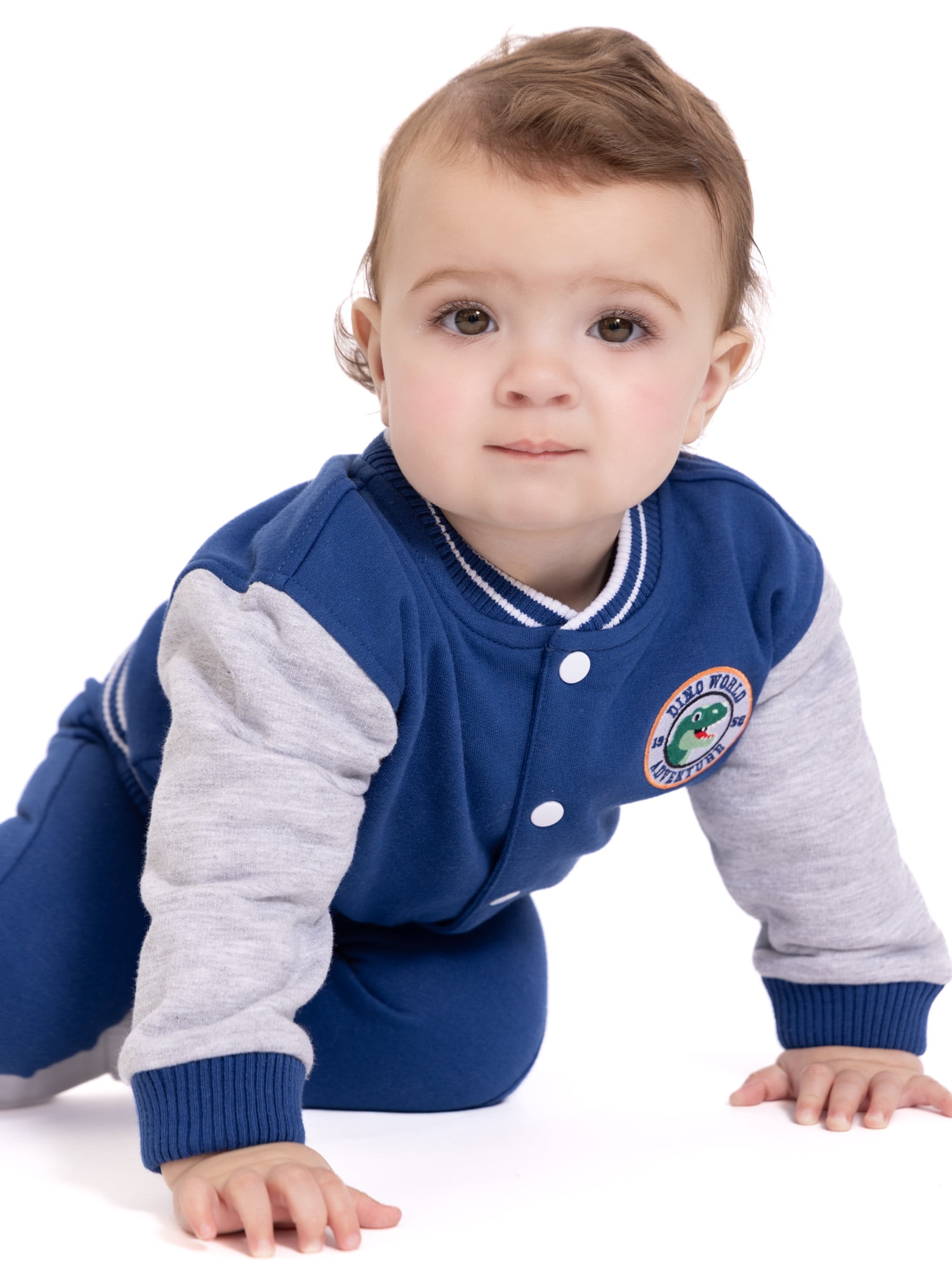 Wonder Nation Baby Boys Varsity Jacket and Jogger Pants Matching Set, 2-Piece, Sizes 0/3M-24M