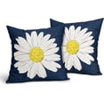 thumbnail image 2 of Daisy Flower Navy Blue Pillow Covers 20x20 Inch White Petal Floral Bloom Decorative Pillow Cases Spring Summer Seasonal Square Cushion Covers Farmhouse Home Decor For Porch Couch Outdoor Set of 2, 2 of 6