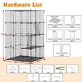 thumbnail image 2 of Immere 3-Tier Wire Cat Cage, Large Kennels Playpen with 3 Platforms, 3 Ramp Ladders and 4 Doors, 42" x 42" x 72", Black, 2 of 8