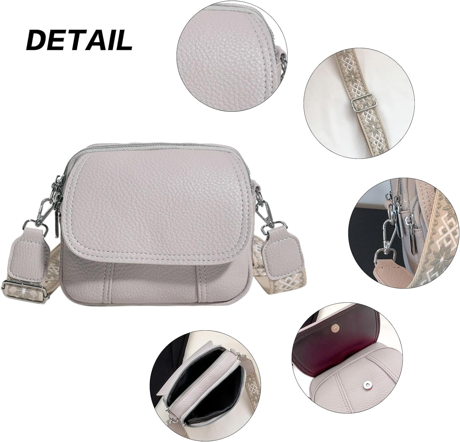 Crossbody Bags for Women,Small Crossbody Purse with Adjustable Shoulder Strap,Vegan Leather Small Handbags for Women