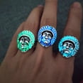 thumbnail image 4 of Mens Vintage Alloy Electroplated Ring Geometric Indian Avatar Inspired Design Adjustable Opening Fluorescent Accent Ring Mens Jewelry, 4 of 5