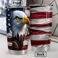 thumbnail image 4 of Swaybox Stainless Steel Insulated Coffee Travel Mug Cup, Eagle Design, American Flag Theme, Tumbler Men, Birthday Gift, White, 4 of 5