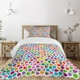 thumbnail image 3 of Ambesonne Abstract Quilted Bedspread Set 2 Pcs, Trippy Colored, Twin Size, Multicolor, 3 of 6
