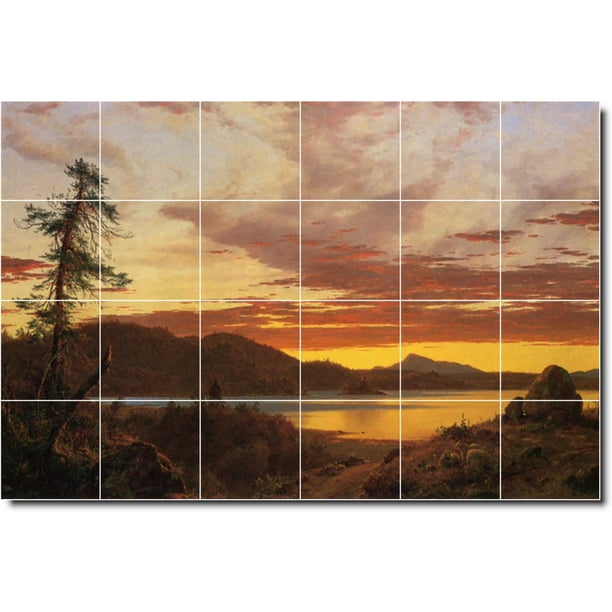 Ceramic Tile Mural Frederic Church Landscapes Painting 232 36 W X 24 H Using 24 6 X 6 Ceramic Tiles Walmart Com Walmart Com