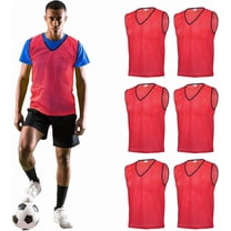 GSi Mesh Sports Pinnies Pack of 6 – Breathable Polyester Training Vests for Soccer, Basketball, Football and Team Practice