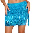 thumbnail image 2 of Women Dress Blue Fringed Sequin Skirt Women Sparkly Glittery Skirts Clothes for Women, 2 of 4