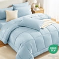 thumbnail image 3 of Queen Comforter Set, Grey 7 Pieces Bed in a Bag All Season Bedding, with Stitch Quilted Comforter Flat Sheet Fitted Sheet Pillowcases, 3 of 9